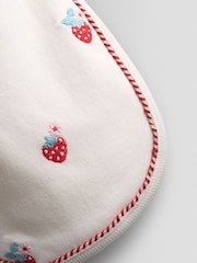 JoJo Maman Bébé Red Strawberry Embroidered Hat and Bib Set - Image 3 of 4