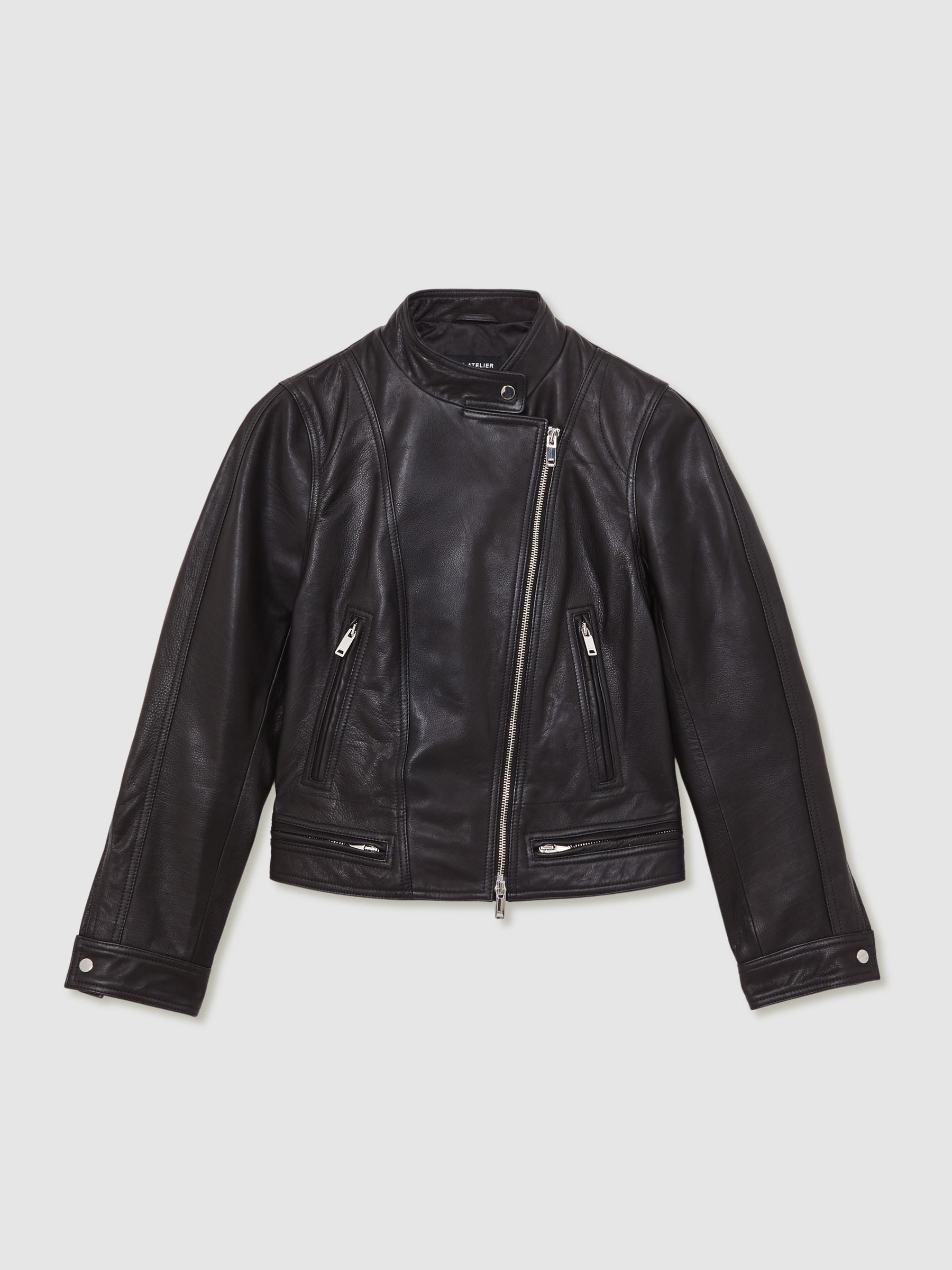 Buy Atelier Black Colette Atelier Leather Biker Jacket from Next