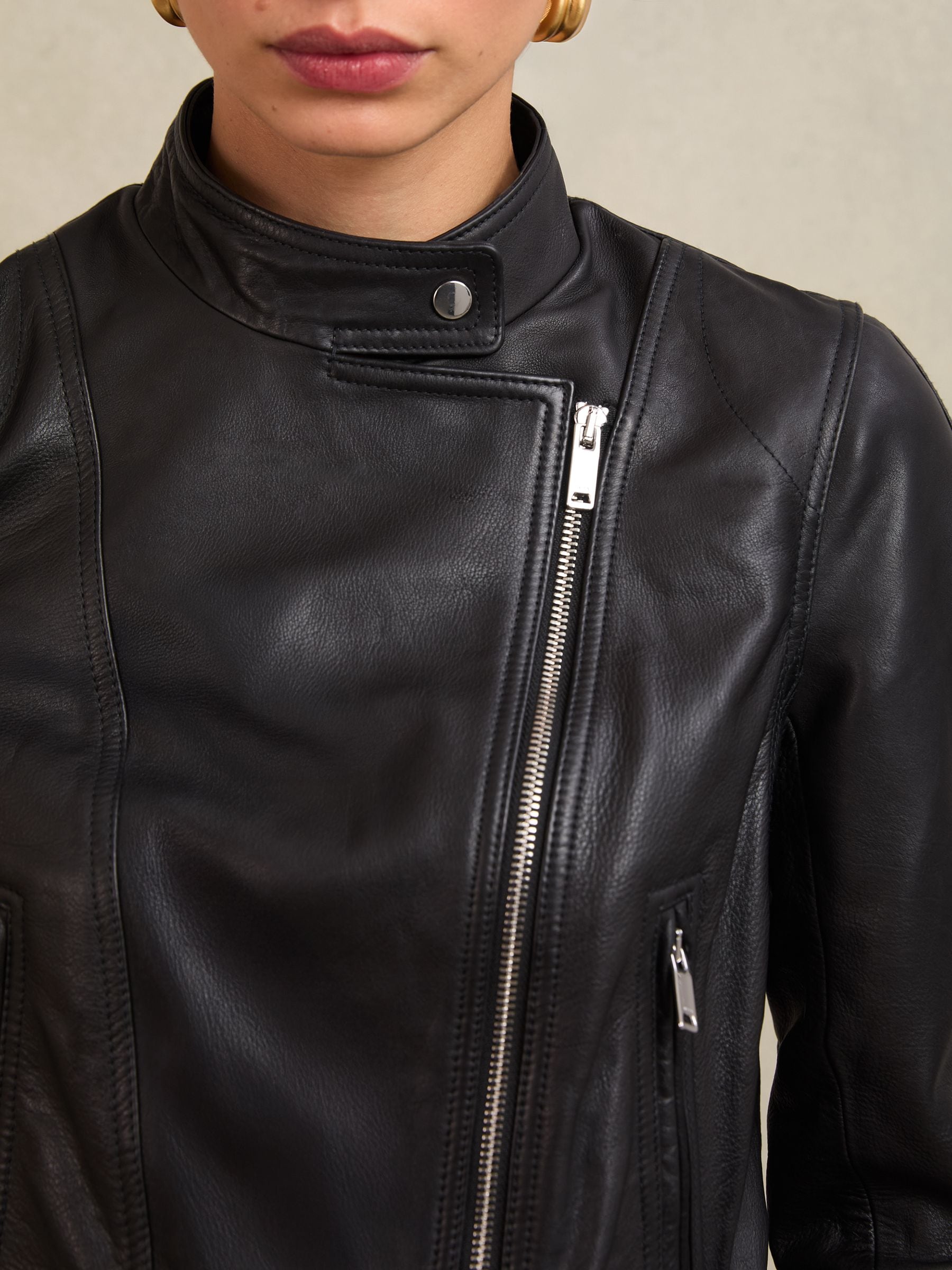 Buy Atelier Black Colette Atelier Leather Biker Jacket from Next