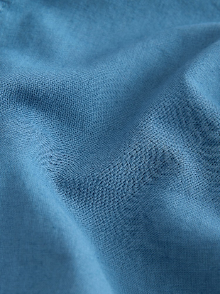 Albastru deschis - Cămașă lejeră cu Mânecă lungă din Blend de Lenjerie de pat (3-16ani) - Imaginea 4 din 4