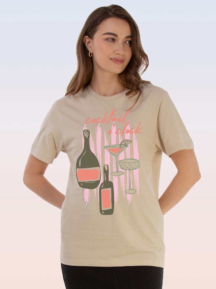 Brands In Natural Cocktail O Clock Graphic T-Shirt - Image 1 of 5