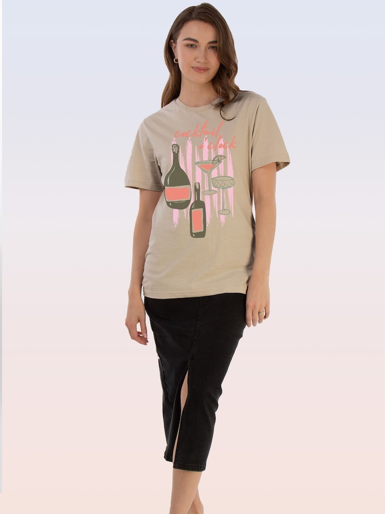 Brands In Natural Cocktail O Clock Graphic T-Shirt - Image 2 of 5