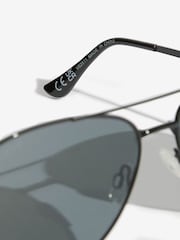 Black Snaffle Trim Aviator Sunglasses - Image 5 of 5