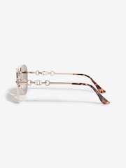 Brown Snaffle Trim Aviator Sunglasses - Image 2 of 3