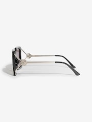 Lipsy Black Overzised Glam Square Sunglasses - Image 2 of 3