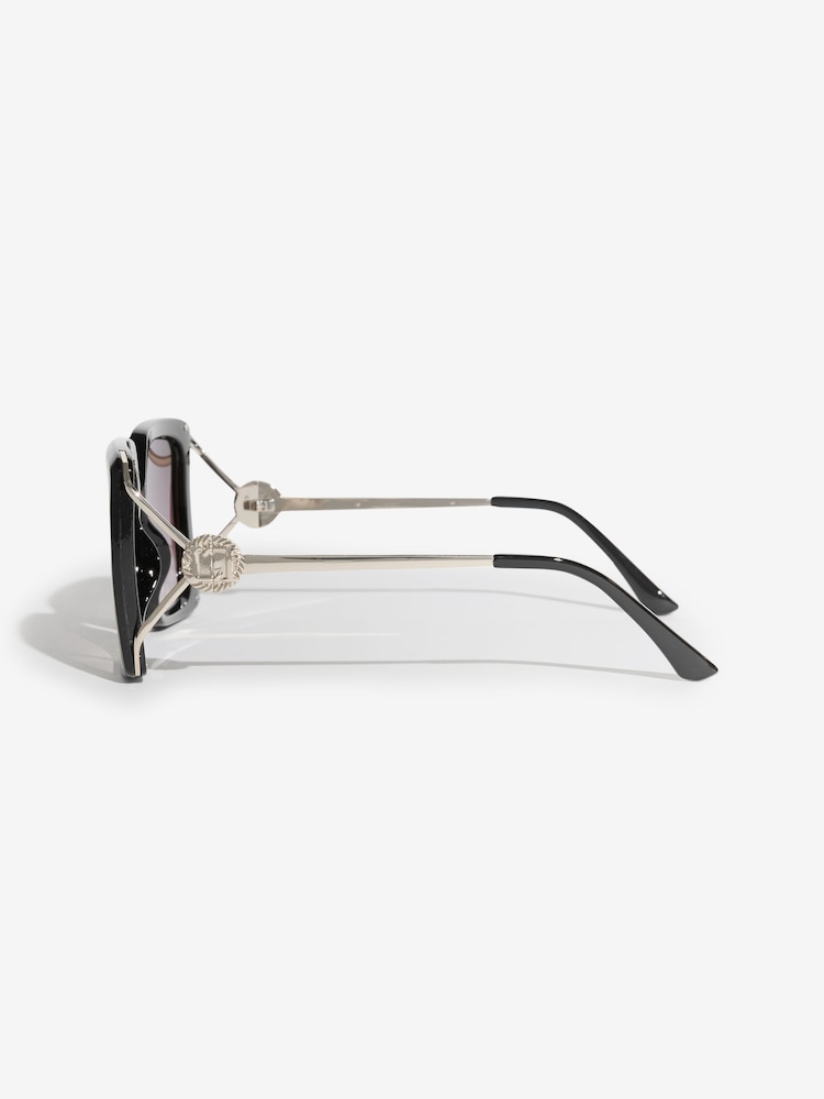 Lipsy Black Overzised Glam Square Sunglasses - Image 2 of 3