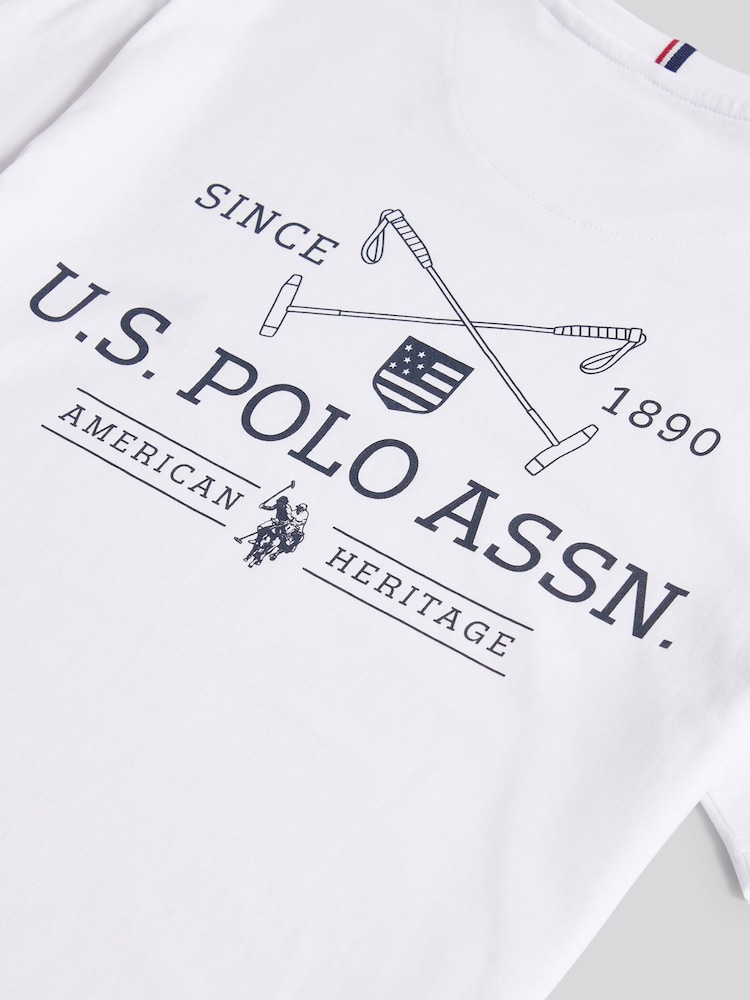 Branco - U.S. Polo Assn. Mens Back Graphic T-Shirt - Imagem 10 de 10