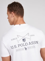 Branco - U.S. Polo Assn. Mens Back Graphic T-Shirt - Imagem 5 de 10