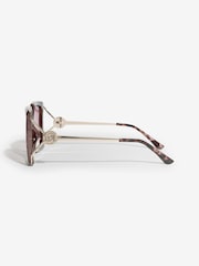Lipsy Brown Overzised Glam Square Sunglasses - Image 2 of 3