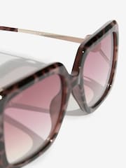 Lipsy Brown Overzised Glam Square Sunglasses - Image 3 of 3