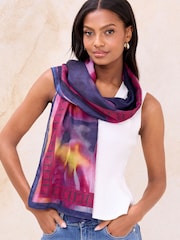 Lipsy Pink Floral Lightweight Printed Scarf - Image 1 of 1