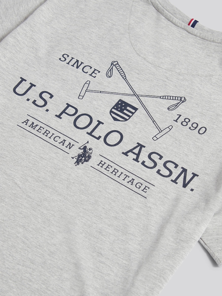 U.S. Polo Assn. Grey Mens Back Graphic T-Shirt - Image 10 of 10 U.S. Polo Assn. Grey Mens Back Graphic T-Shirt - Image 10 of 10