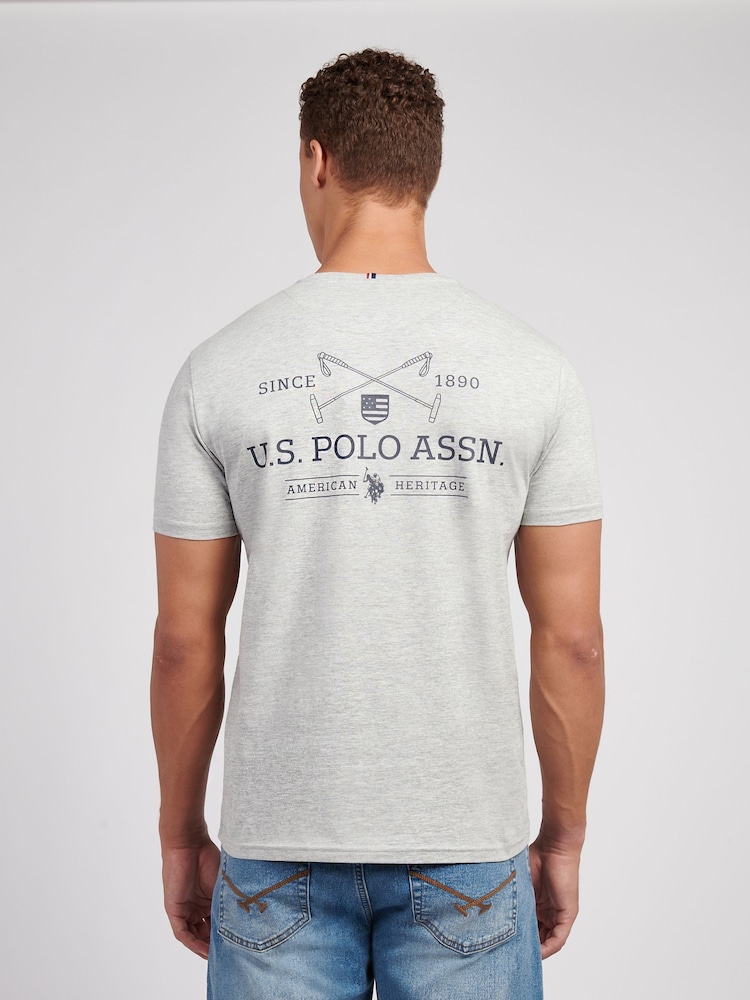 U.S. Polo Assn. Grey Mens Back Graphic T-Shirt - Image 2 of 10