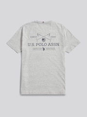 U.S. Polo Assn. Grey Mens Back Graphic T-Shirt - Image 8 of 10