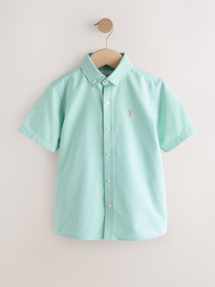 Mint Green Short Sleeve Premium Oxford Shirt (3-16yrs) - Image 1 of 4