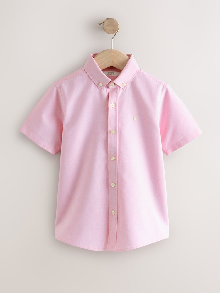 Pink Short Sleeve Premium Oxford Shirt (3-16yrs) - Image 1 of 4