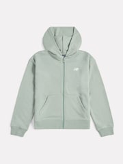 Verde - New Balance Small French Terry Logo Full Zip Hoodie - Imagen 6 de 8