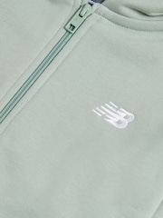 Verde - New Balance Small French Terry Logo Full Zip Hoodie - Imagen 8 de 8