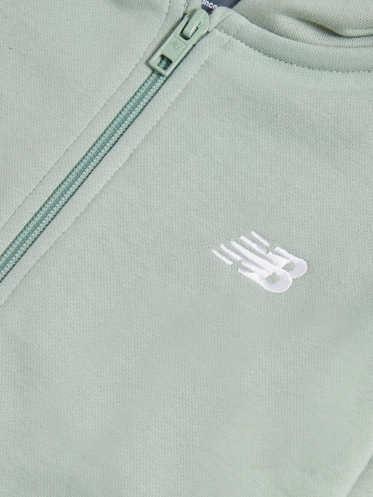 Verde - New Balance Small French Terry Logo Full Zip Hoodie - Imagen 8 de 8