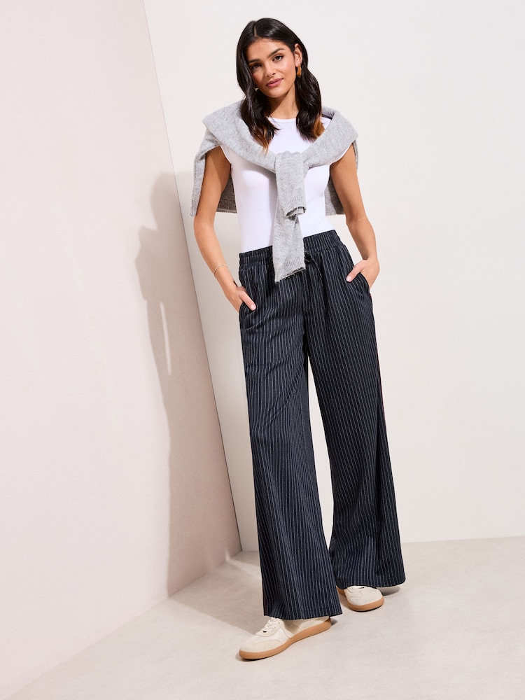 Ναυτικό - Friends Like These Ριγέ Παντελόνι με λάστιχο στη μέση Φαρδιάς γραμμής - Εικόνα 2 του 4