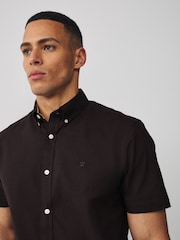 Rust Brown Stretch Oxford Short Sleeve Shirt - Image 3 of 8