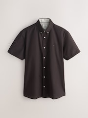 Rust Brown Stretch Oxford Short Sleeve Shirt - Image 6 of 8