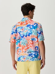 蓝色 - 印花短袖衬衫 - 6的图像3｝