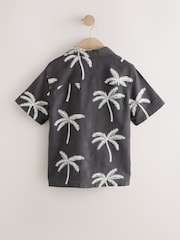 Black Palm Embroidery - Cămașă cu guler revere și mânecă scurtă (3-16ani) - Imaginea 2 din 4