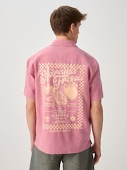 Pink Back Print Short Sleeve Shirt - Image 1 of 11