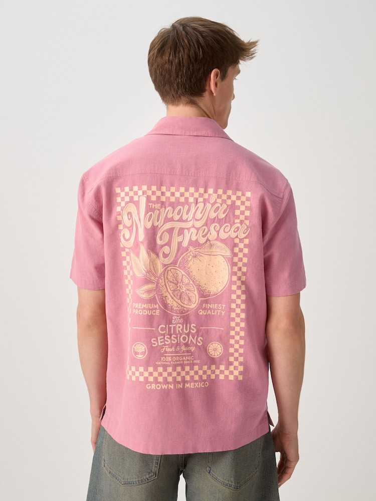 Pink Back Print Short Sleeve Shirt - Image 1 of 11