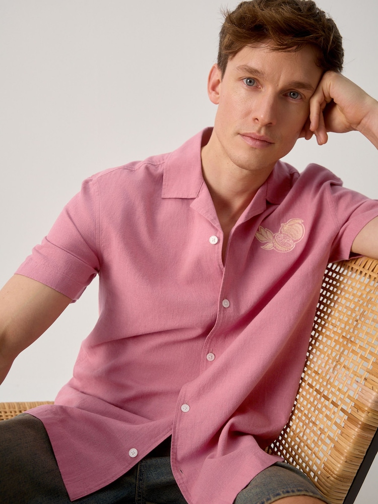 Pink Back Print Short Sleeve Shirt - Image 2 of 11