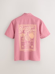 Pink Back Print Short Sleeve Shirt - Image 8 of 11