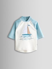 أزرق - JoJo Maman Bébé Appliqué Long Sleeve Rash Vest Set - Image 3 of 7