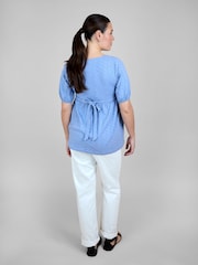JoJo Maman Bébé Blue Short Sleeve Maternity Jersey Top - Image 4 of 5