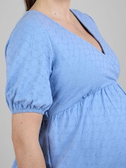 JoJo Maman Bébé Blue Short Sleeve Maternity Jersey Top - Image 5 of 5
