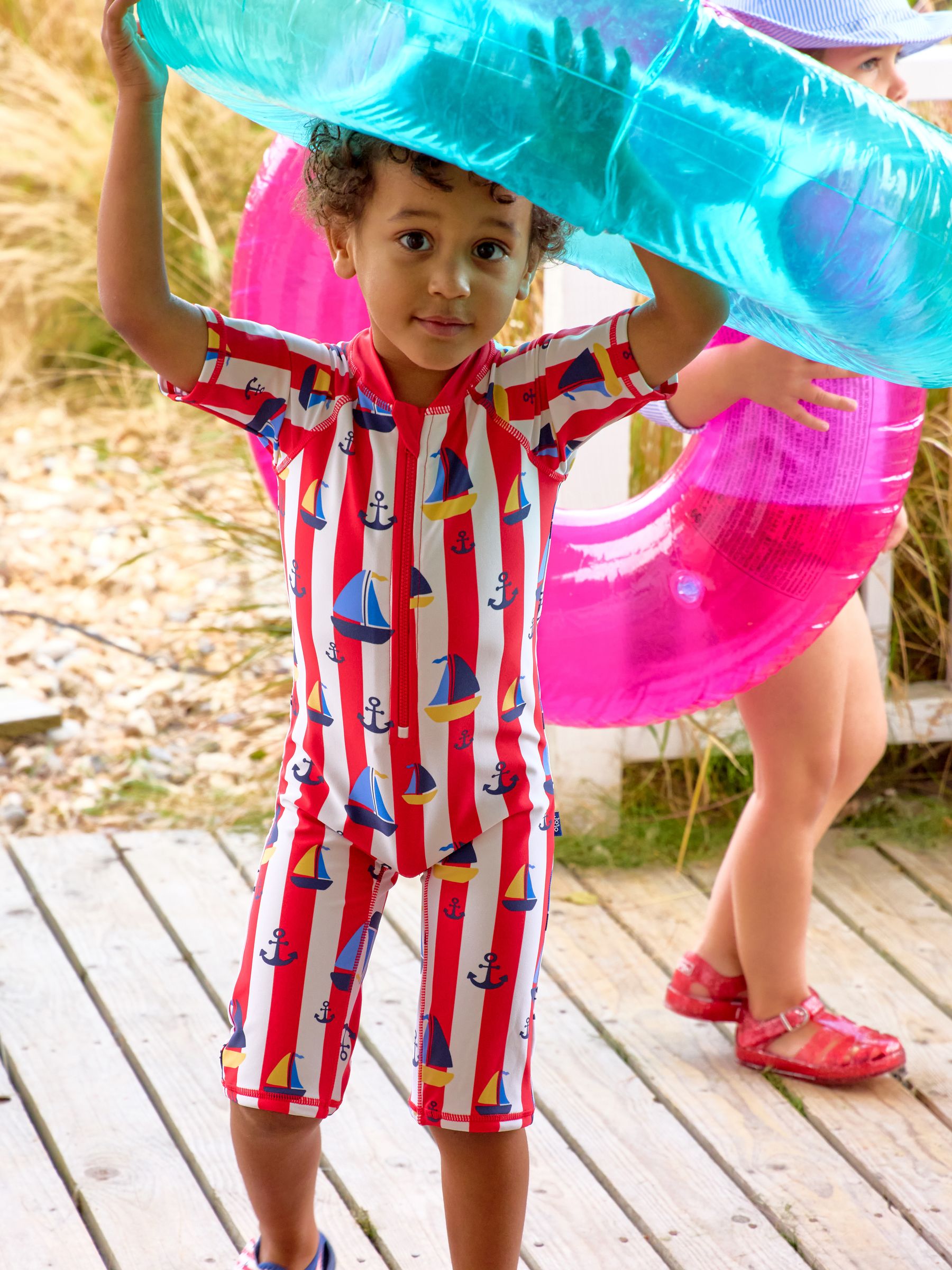 Jojo Maman Bébé Red Nautical Uv Sunsafe Suit