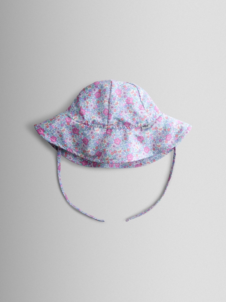 JoJo Maman Bébé Coral Floral Floppy Sun Hat - Image 1 of 4 JoJo Maman Bébé Coral Floral Floppy Sun Hat - Image 1 of 4