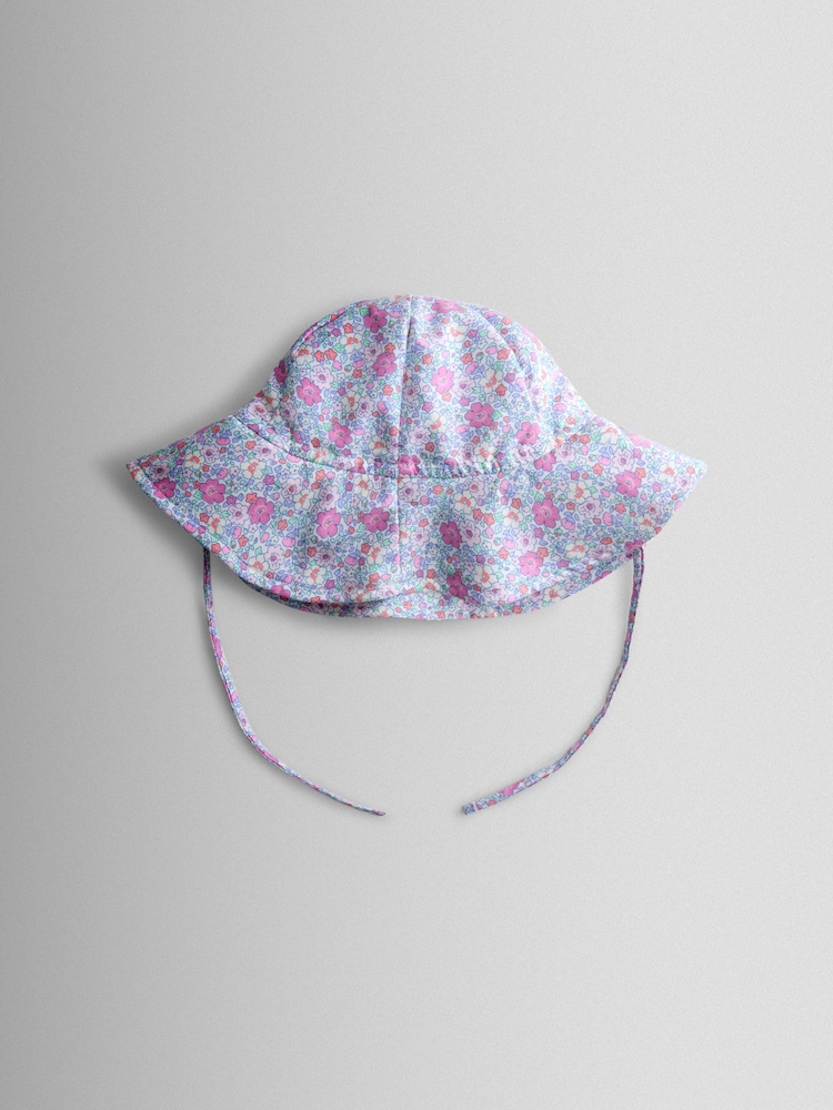 JoJo Maman Bébé Coral Floral Floppy Sun Hat - Image 2 of 4 JoJo Maman Bébé Coral Floral Floppy Sun Hat - Image 2 of 4