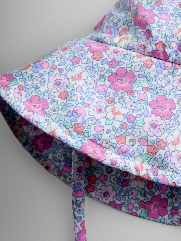 JoJo Maman Bébé Coral Floral Floppy Sun Hat - Image 4 of 4 JoJo Maman Bébé Coral Floral Floppy Sun Hat - Image 4 of 4