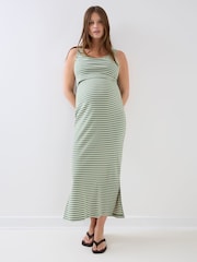 JoJo Maman Bébé Green Sleeveless Ribbed Scoop Neck Midi Nursing Dress - Image 3 of 6