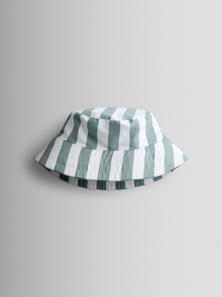 JoJo Maman Bébé Green Stripe Bucket Hat - Image 2 of 4 JoJo Maman Bébé Green Stripe Bucket Hat - Image 2 of 4
