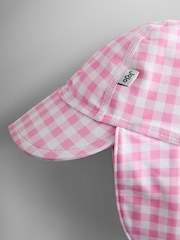 Pânză cadrilată roz - JoJo Maman Bébé UV Sun Protection Swim Hat - Imaginea 2 din 4