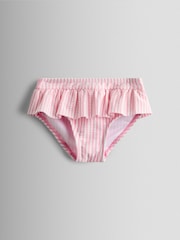 JoJo Maman Bébé Pink Cherry Stripe Textured 2-Piece Bikini Set - Image 5 of 8