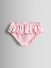 JoJo Maman Bébé Pink Cherry Stripe Textured 2-Piece Bikini Set - Image 6 of 8