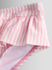 JoJo Maman Bébé Pink Cherry Stripe Textured 2-Piece Bikini Set - Image 8 of 8