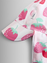 JoJo Maman Bébé Pink Strawberry Stripe UV Sun Protection Swim Hat - Image 2 of 3
