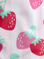JoJo Maman Bébé Pink Strawberry Stripe UV Sun Protection Swim Hat - Image 3 of 3