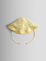 JoJo Maman Bébé Yellow Floral Floppy Sun Hat - Image 2 of 4