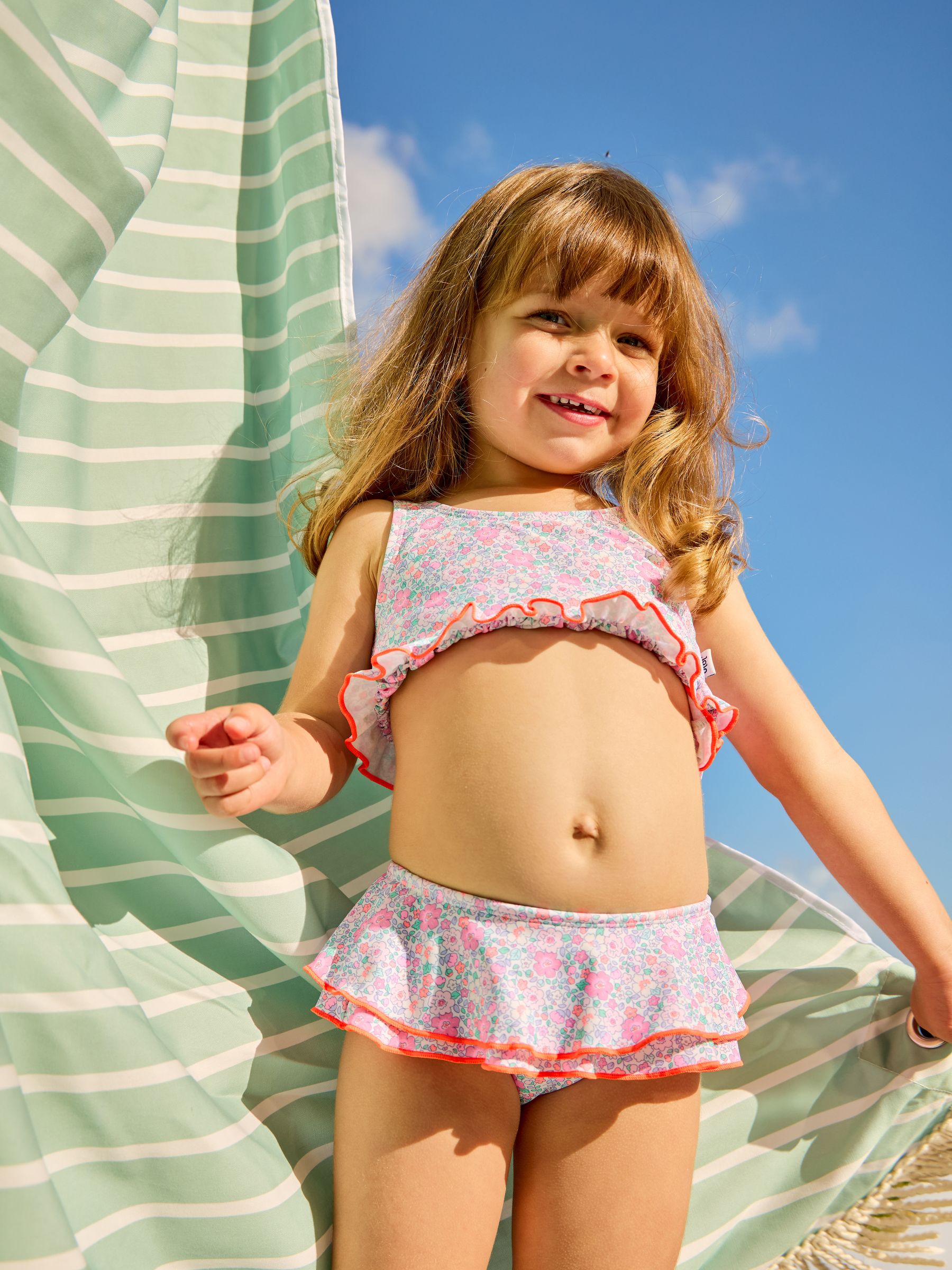 Jojo Maman Bébé Neon Ditsy Frill Print 2-Piece Bikini Set