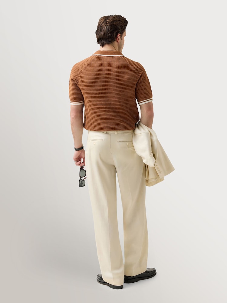 Percival Brown Casa Martini Knitted Tennis Polo Shirt - Image 2 of 6